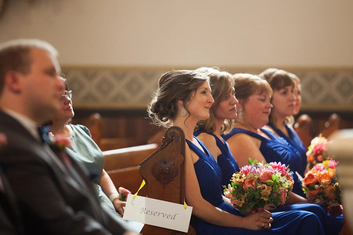 Wedding ceremony at the St Francis de Sales, Cincinnati, Ohio. Flowers by Floral Verde LLC. Photo by Shelby Street Photography.