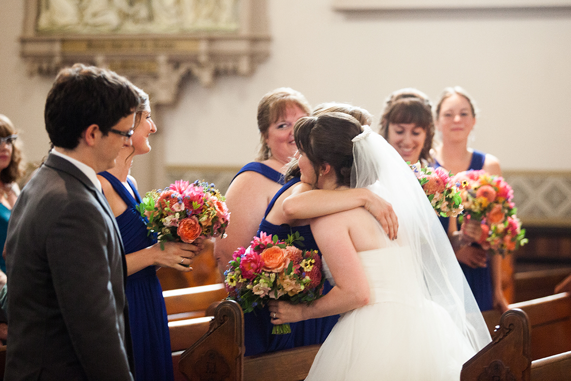 Wedding ceremony at the St Francis de Sales, Cincinnati, Ohio. Flowers by Floral Verde LLC. Photo by Shelby Street Photography.