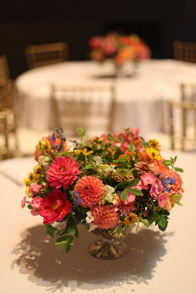 Wedding reception at the Cincinnati Art Museum, Cincinnati, Ohio. Flowers by Floral Verde LLC.