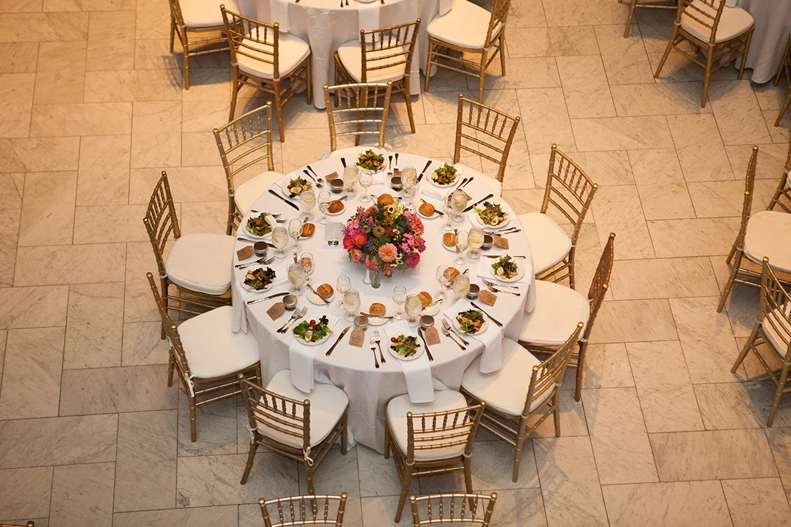 Wedding reception at the Cincinnati Art Museum, Cincinnati, Ohio. Flowers by Floral Verde LLC. Photo by Shelby Street Photography.