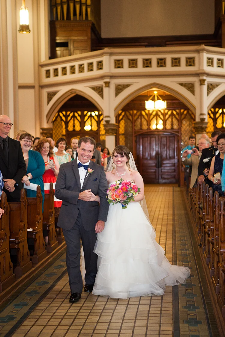 Wedding ceremony at the St Francis de Sales, Cincinnati, Ohio. Flowers by Floral Verde LLC. Photo by Shelby Street Photography.