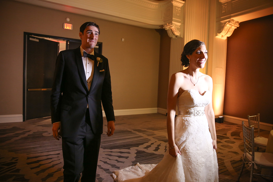 Wedding Reception reveal at The Renaissance, Cincinnati, Ohio. Flowers by Floral Verde LLC. Photo by Sherri Barber.