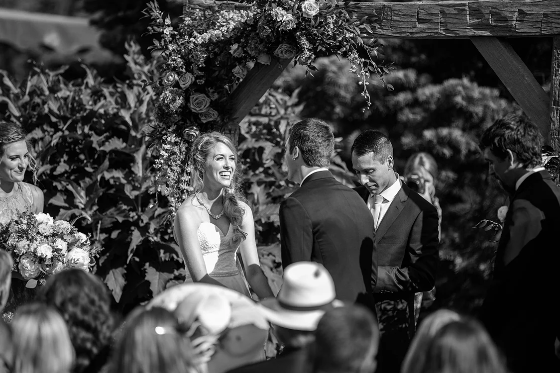 Wedding Ceremony at the French Park in Cincinnati, Ohio. Flowers by Floral Verde. Photo by Leah Barry Photography.