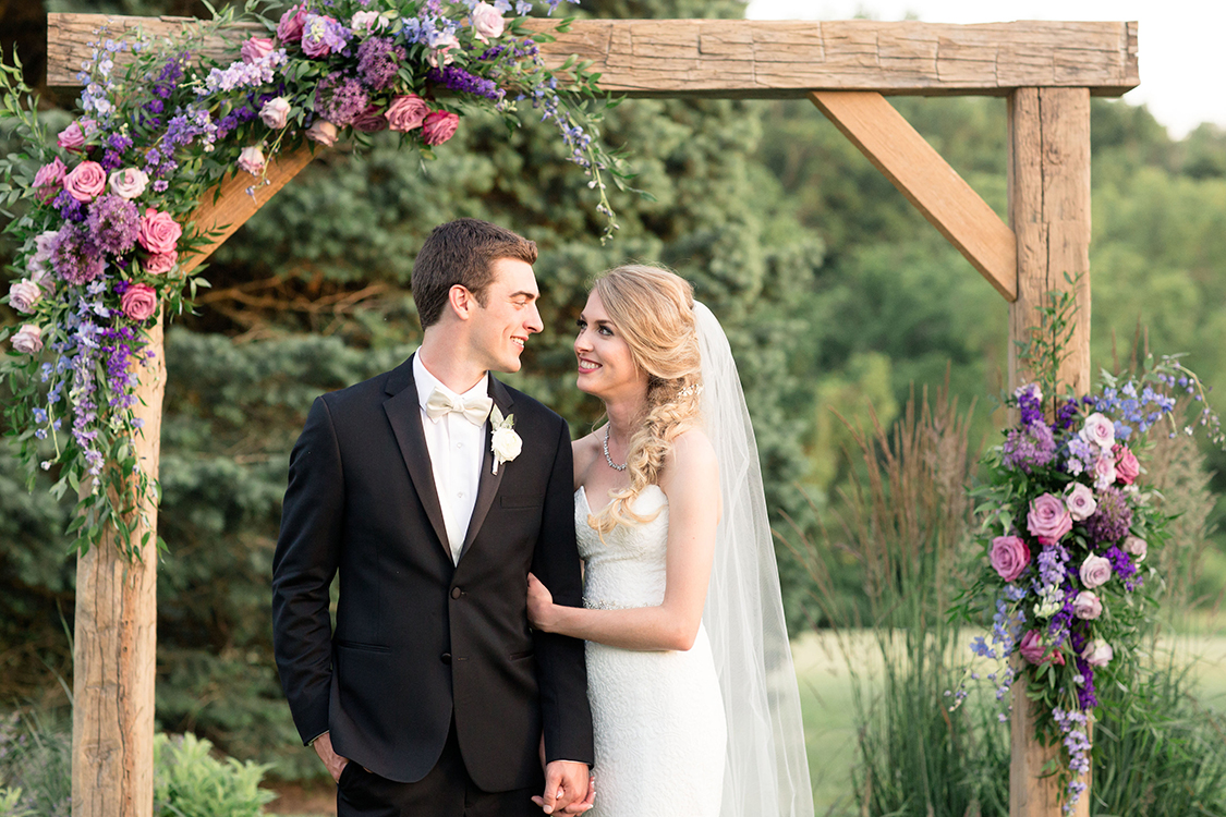 Wedding Ceremony at the French Park in Cincinnati, Ohio. Flowers by Floral Verde. Photo by Leah Barry Photography.