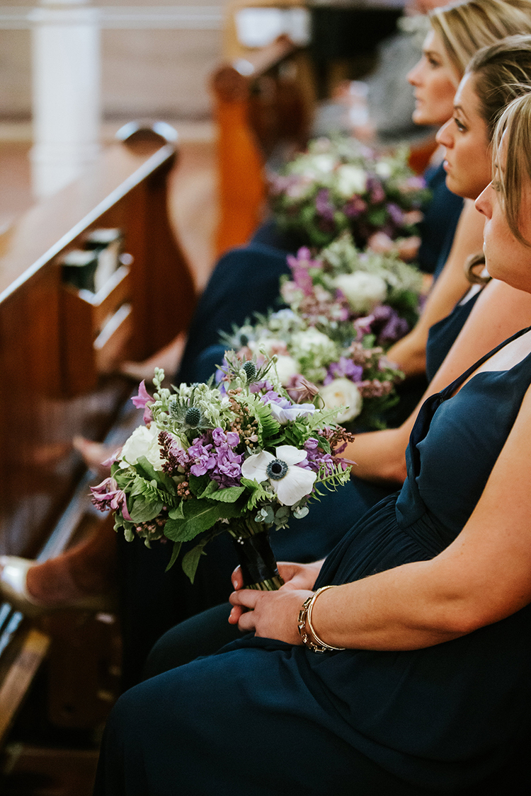 Wedding Ceremony at Holy Cross Immaculata in Cincinnati, Ohio. Flowers by Floral Verde. Photo by Eleven:11 Photography.