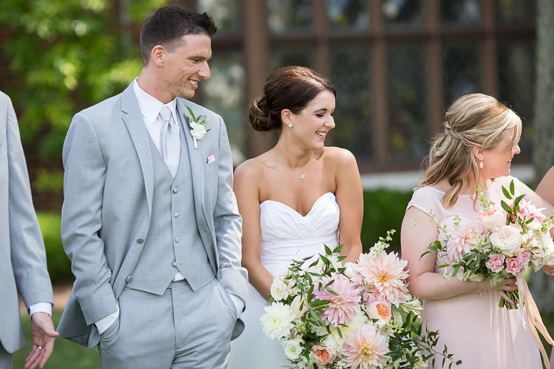 Wedding Reception at Pinecroft at Crosley Estates in Cincinnati, Ohio. Flowers by Floral Verde. Photo by Ben Elsass Photography.