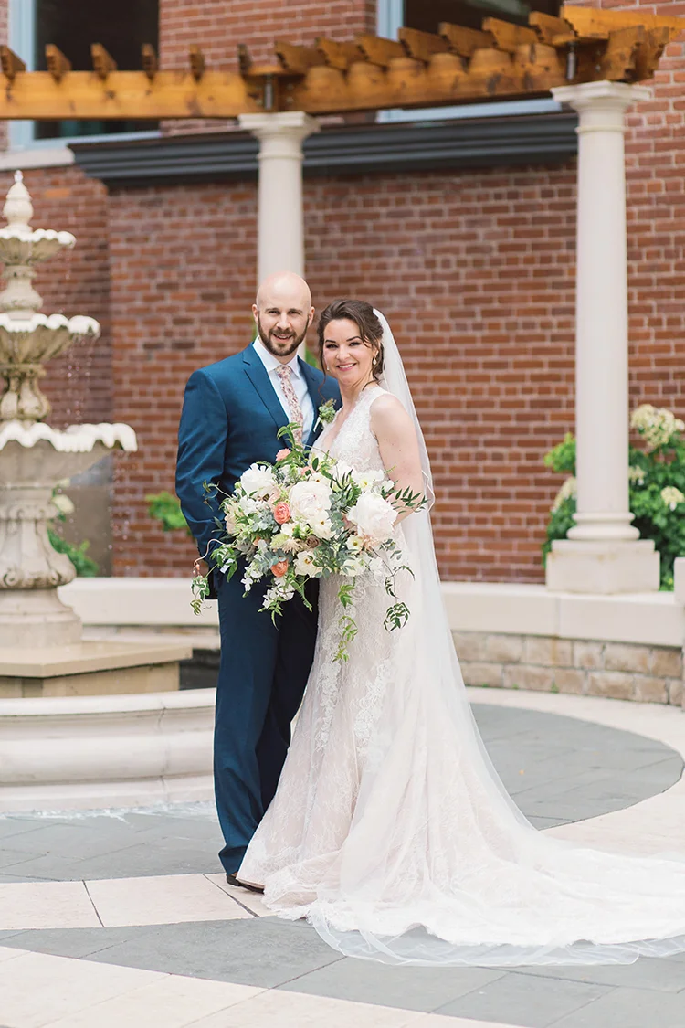 Wedding Ceremony at The Monastery Event Center in Cincinnati, Ohio. Flowers by Floral Verde. Photo by Amanda Donaho Photography.