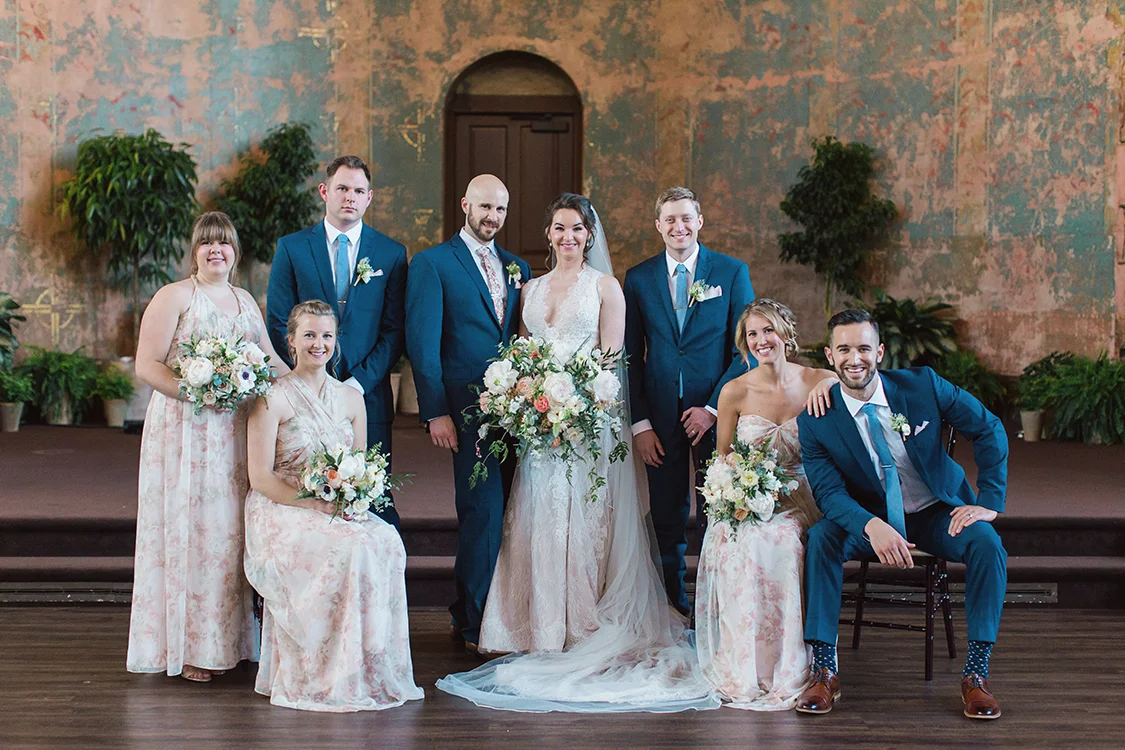 Wedding Ceremony at The Monastery Event Center in Cincinnati, Ohio. Flowers by Floral Verde. Photo by Amanda Donaho Photography.