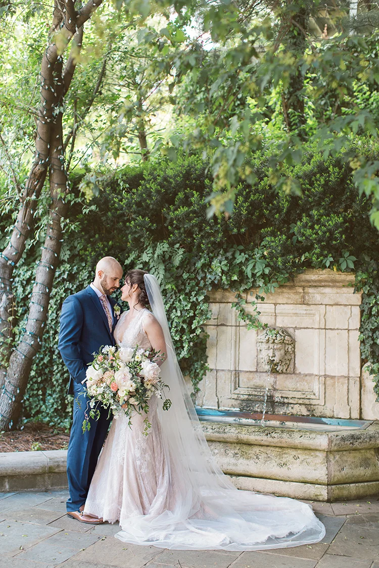 Wedding Ceremony at The Monastery Event Center in Cincinnati, Ohio. Flowers by Floral Verde. Photo by Amanda Donaho Photography.