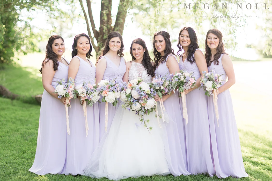 Wedding Ceremony at Aston Oaks Golf Club in North Bend, Ohio. Flowers by Floral Verde. Photo by Megan Noll Photography.