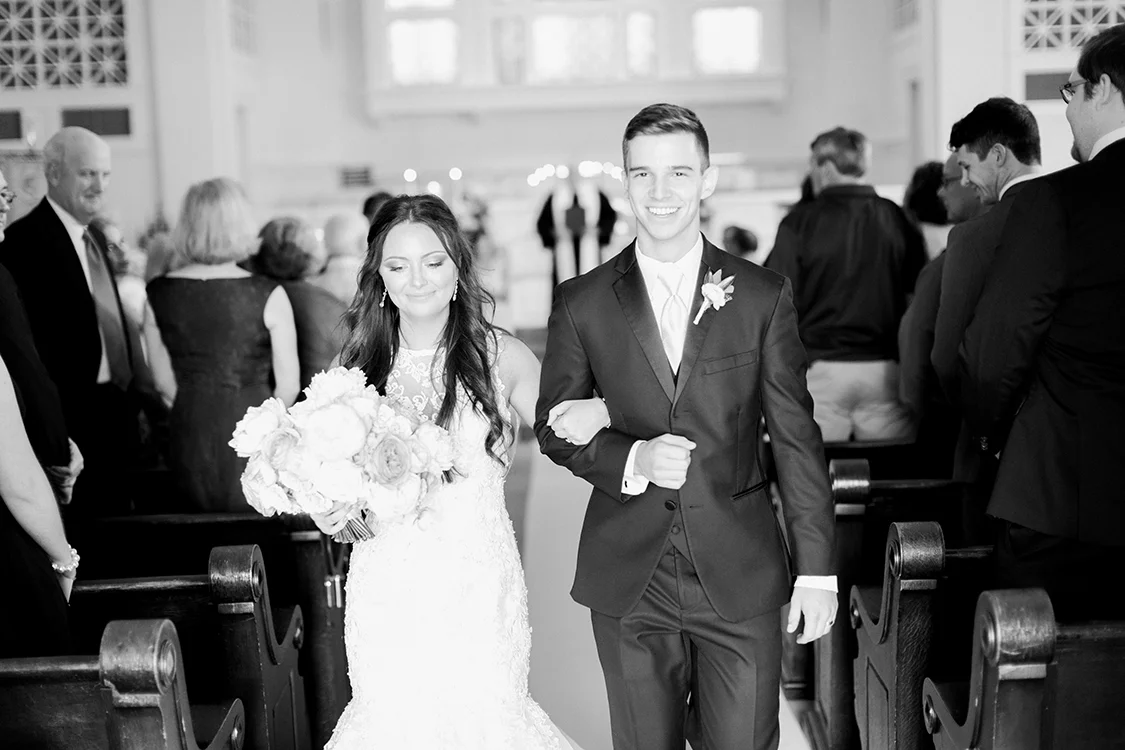 Wedding Ceremony at the First United Methodist Church in Lexington, Kentucky. Flowers by Floral Verde. Photo by Rachael McCall Photography.