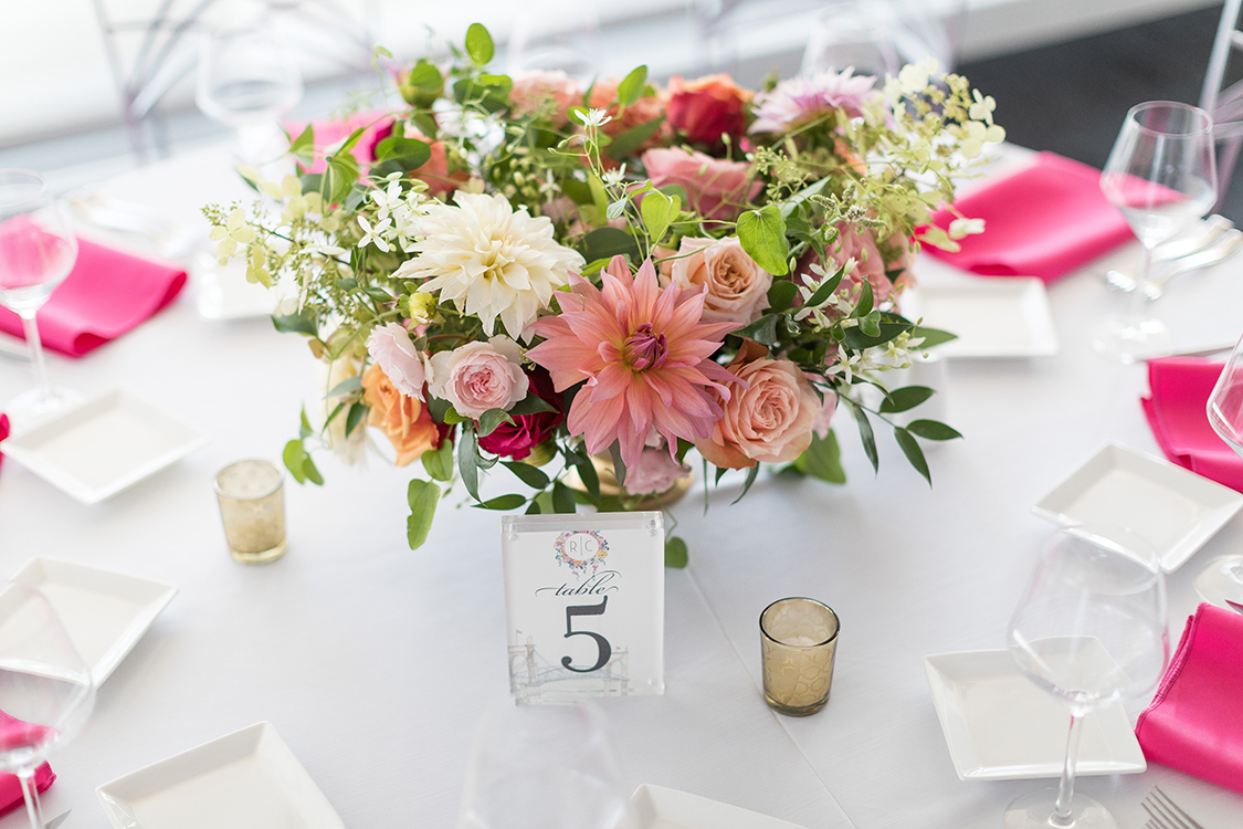 Wedding Reception at Anderson Pavilion in Cincinnati, Ohio. Flowers by Floral Verde. Photo by 1326 Studios.