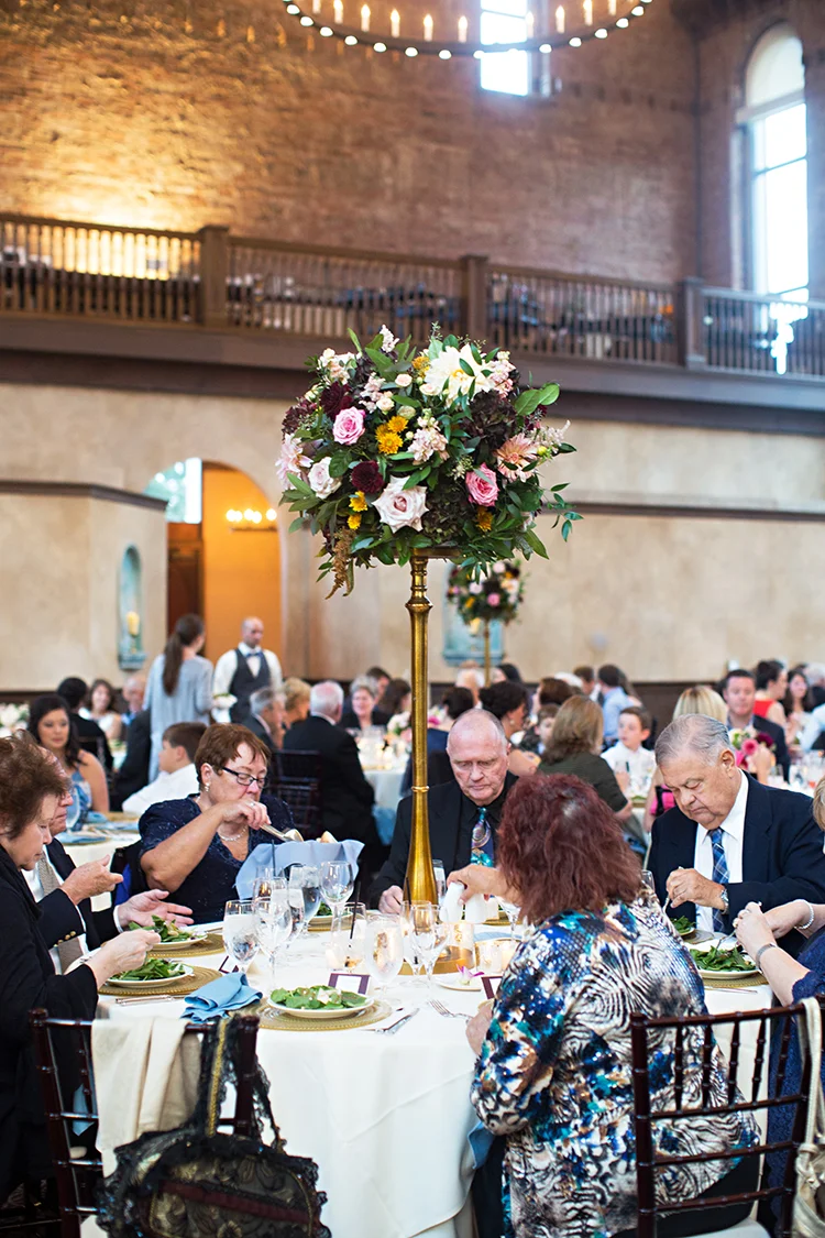 Wedding at The Monastery Event Center in Cincinnati, Ohio. Flowers by Floral Verde. Photo by Parisi Images.