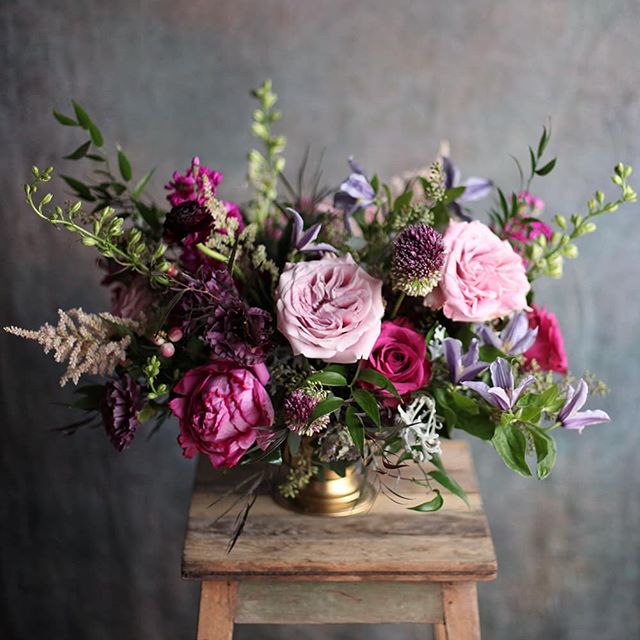 One last centerpiece from Sarah and Joe's wedding at @dreespavilionky.