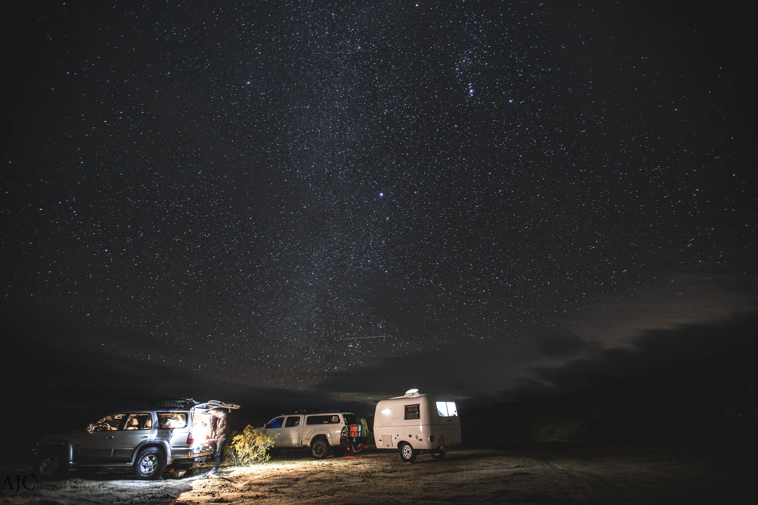 Sleeping under the stars.