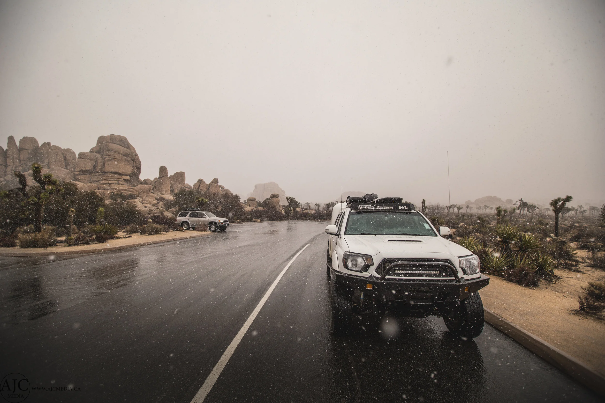 Yeah...snow, in Joshua Tree. As I said on Facebook, apparently it's really rare for it to snow in JT, so I'm counting it as a win.