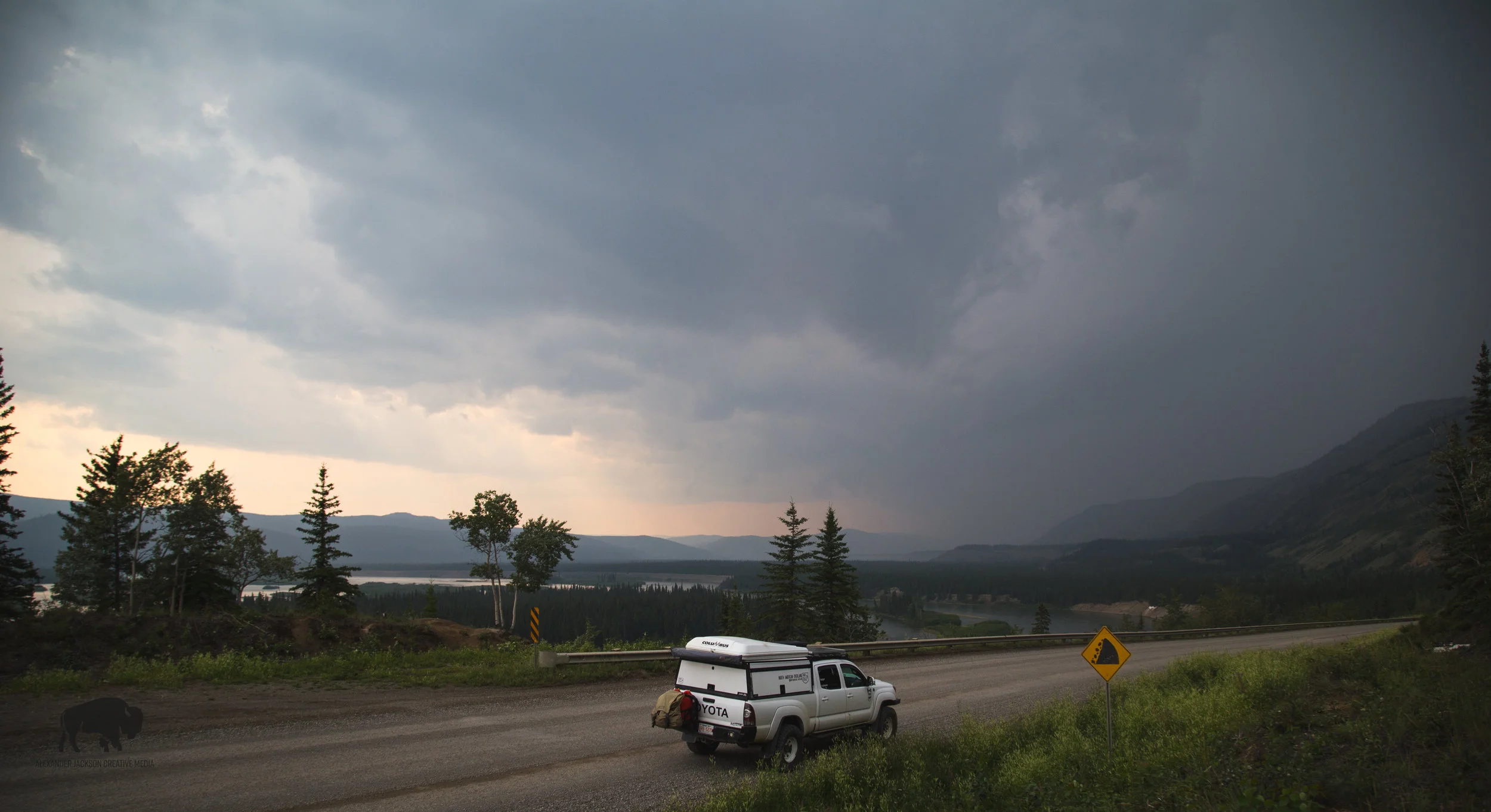 Threatening clouds. That was the heaviest rain fall I have seen on the trip thus far.