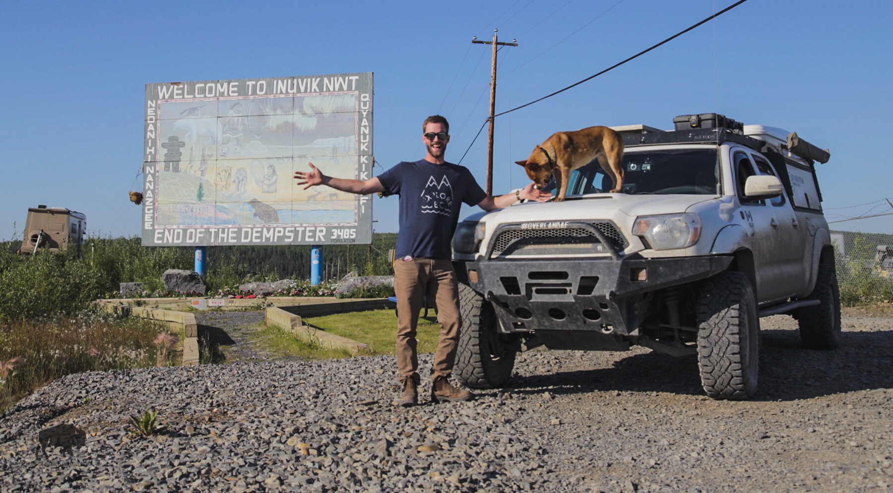Yup, the Inuvik welcome sign, pretty happy for this opportunity.