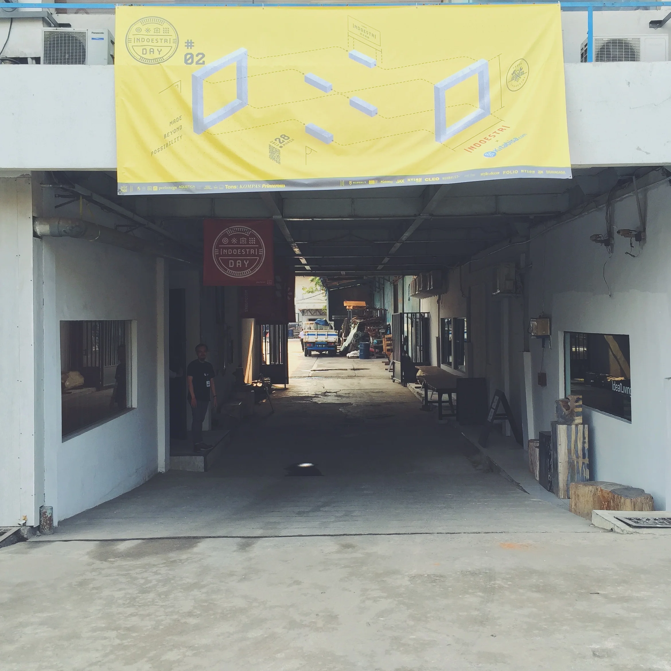 The entrance to Indoestri , a space offering classes and support to Jakarta's growing maker scene.
