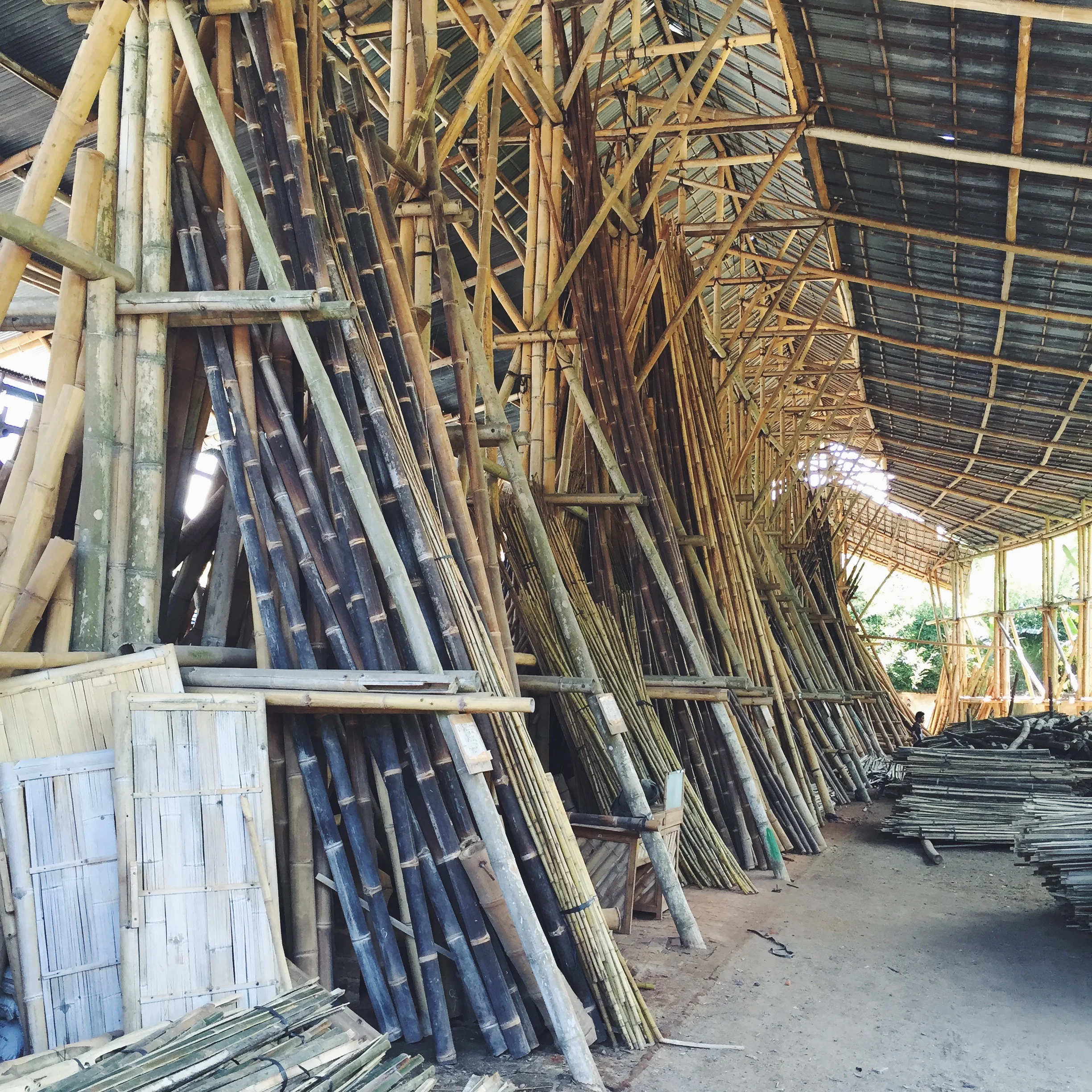 This is PT Bamboo , the factory that makes bamboo houses and furniture that ship all over the world.