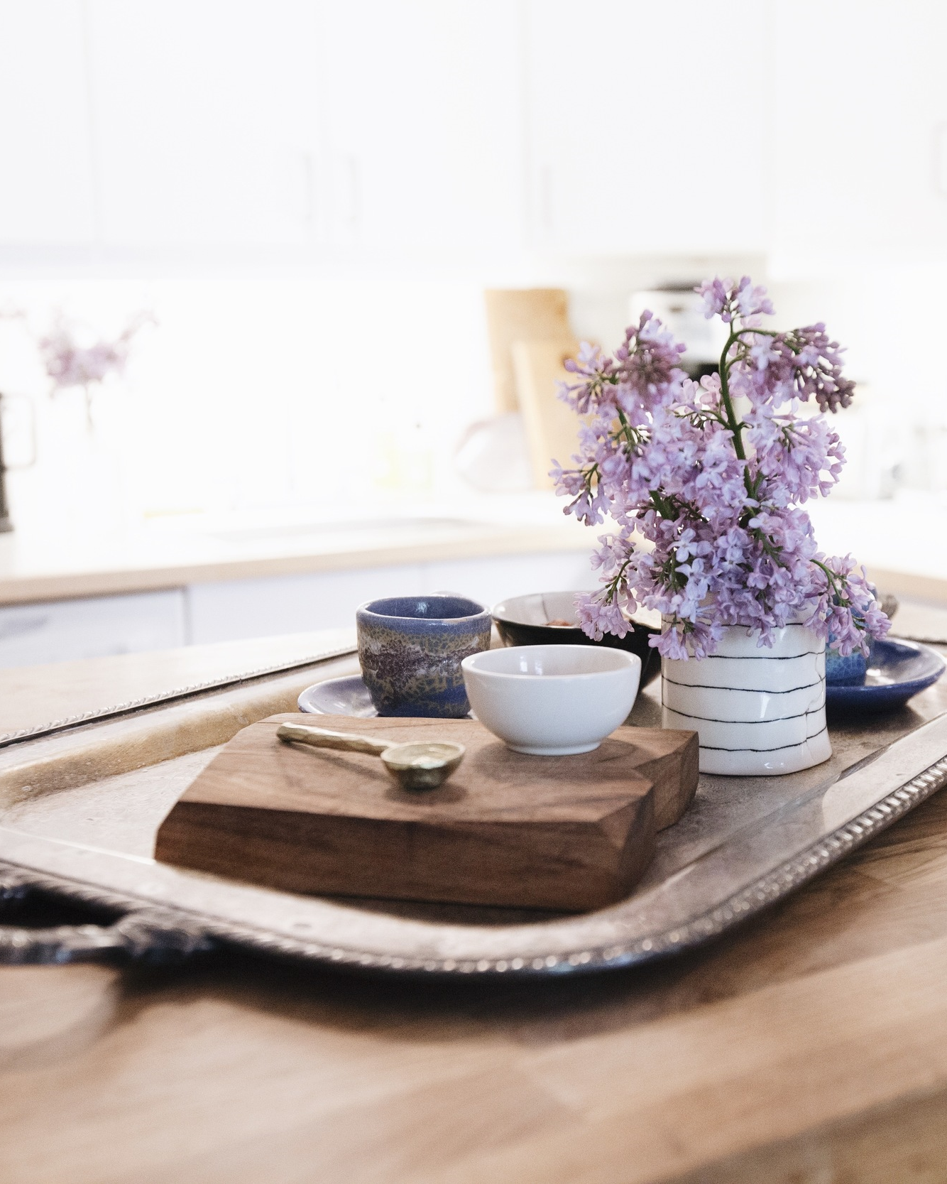 Brass Sugar Spoon by Coil + Drift, Ceramics by btw ceramics