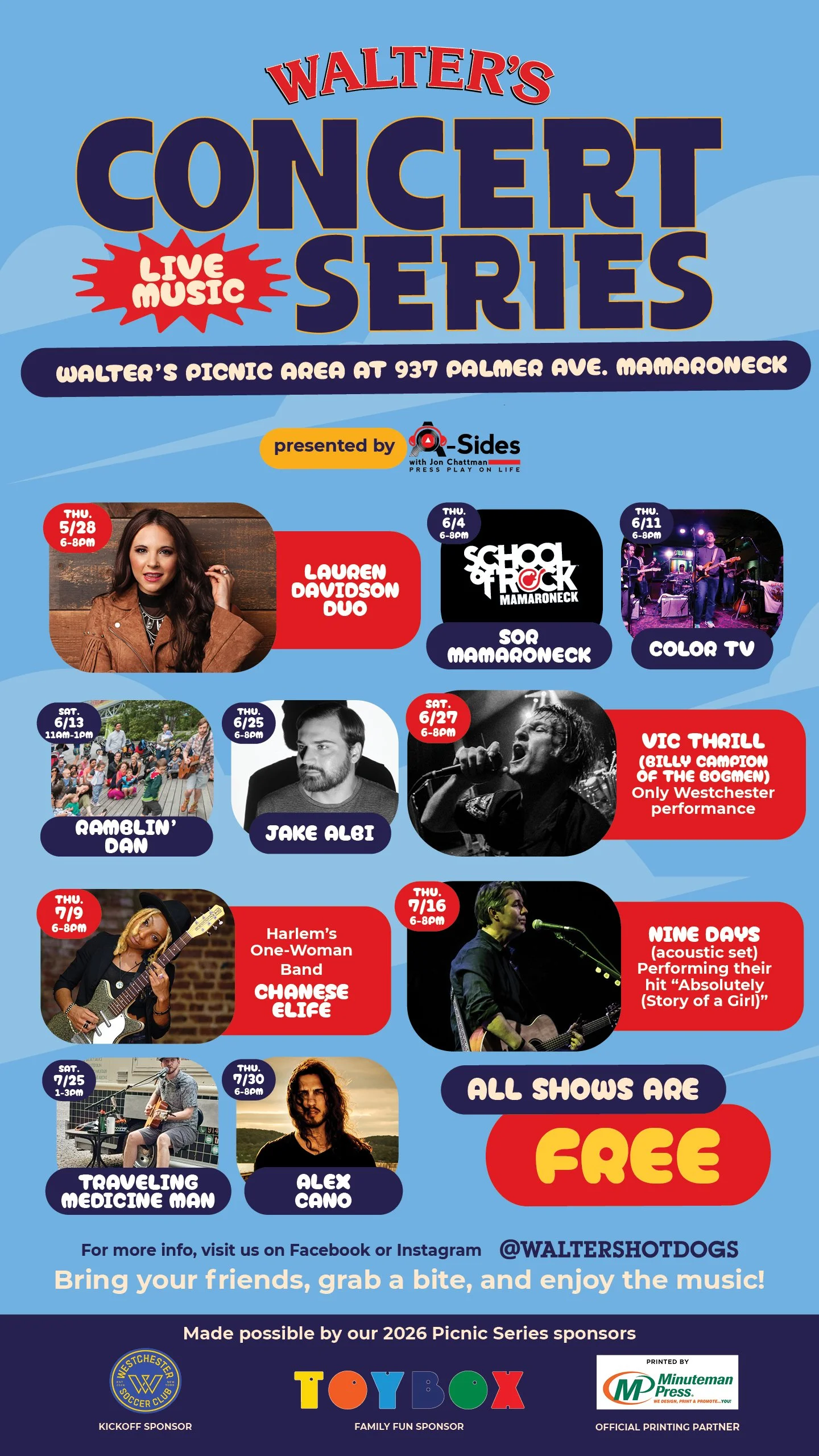 Walter's Concert Series lineup