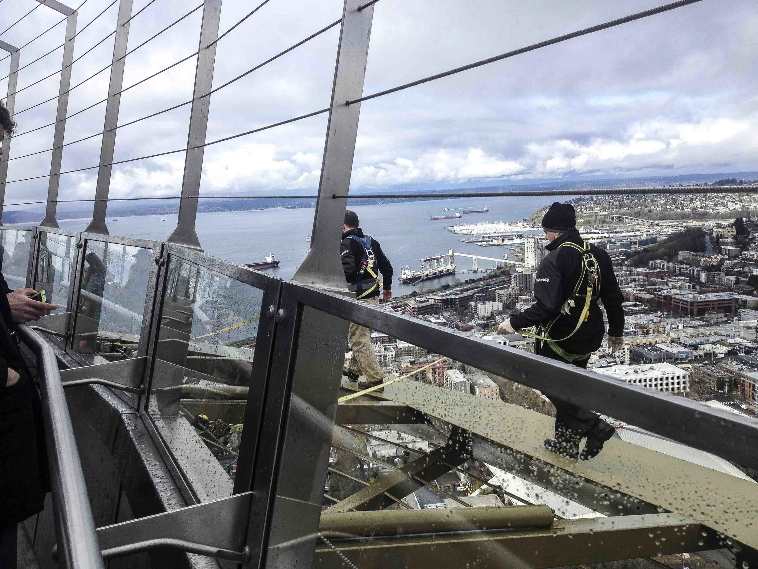 We could not have done this without Matt and Val.&nbsp;The Space Needle Engineering Staff were the heroes of this operation, going out on the Space Needle "Halo" to install and adjust the 20 GoPro cameras. The most popular tourist questions we're, "…