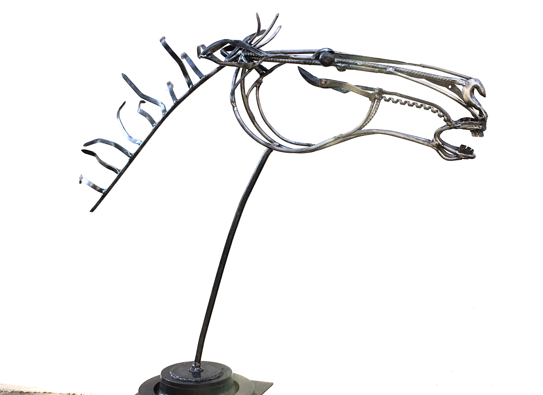 "Chevaux Savauge", #9. 38”H. X 45”L. X 17”D. steel with oil. 2016