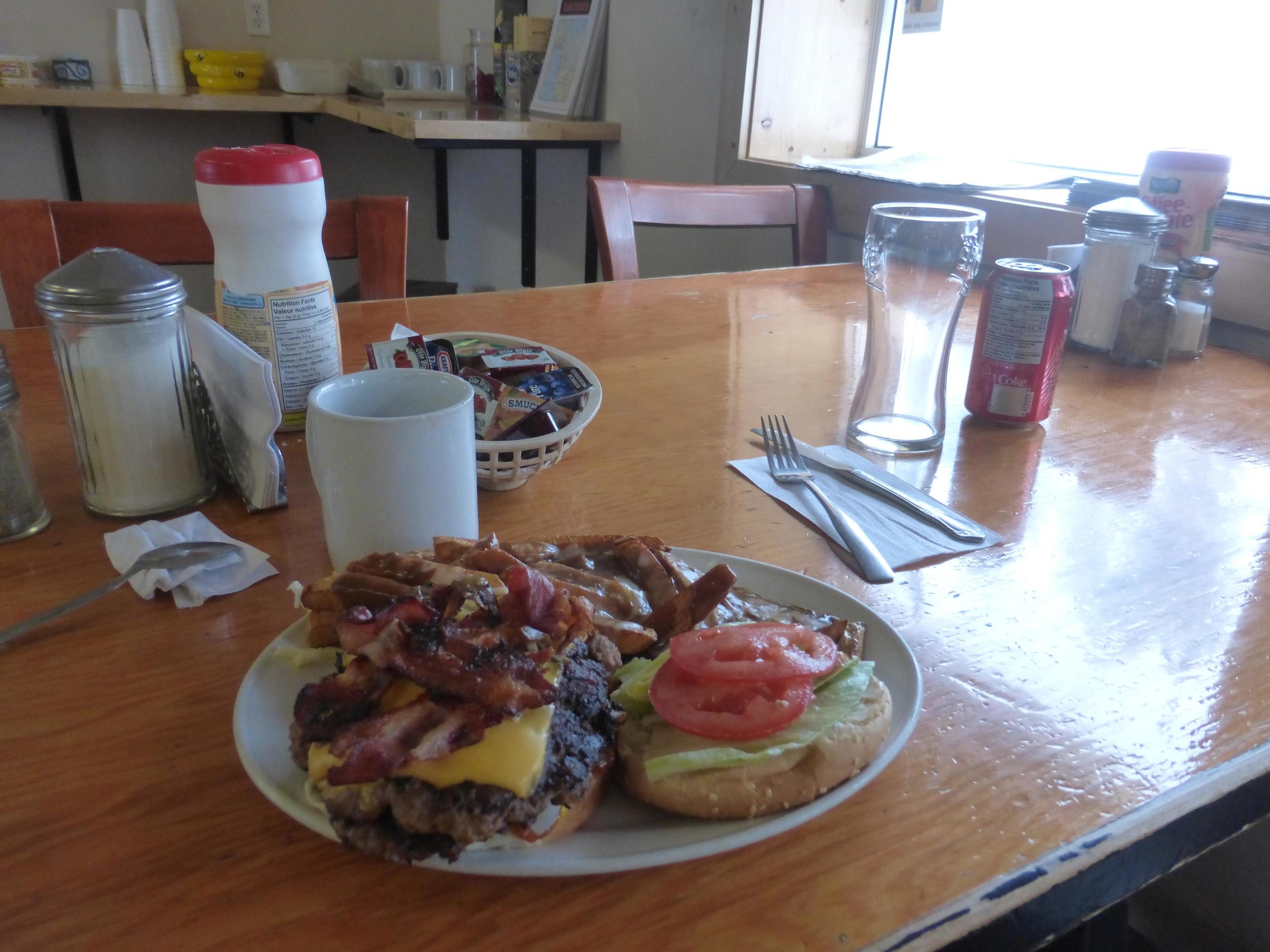 The Rancheria Superburger met its match, a hungry cyclist.