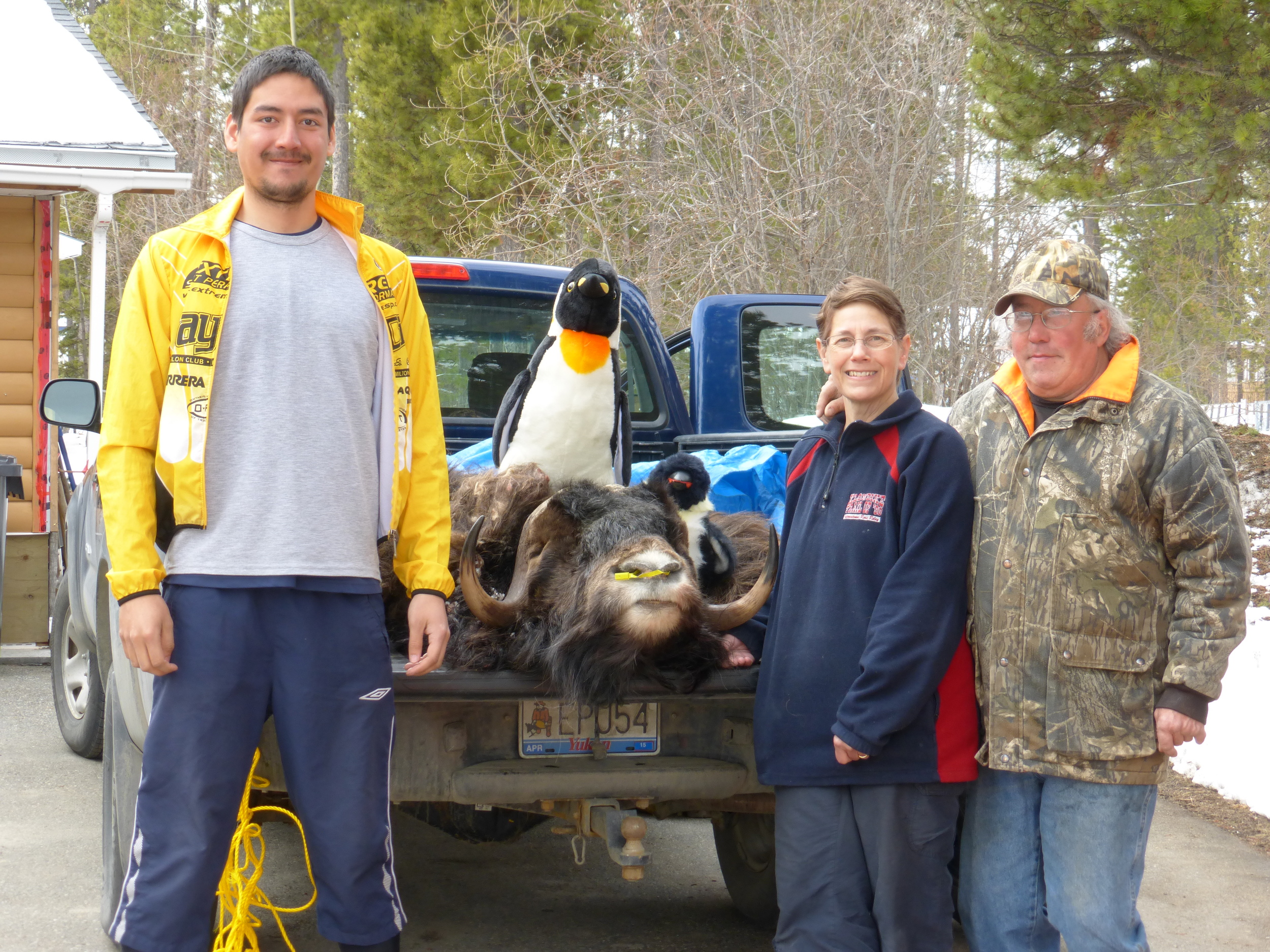 Bary had just returned from Tuktoyaktuk where he drove out some 150miles with a skidoo to hunt Muskox. Don't even ask about the penguin...