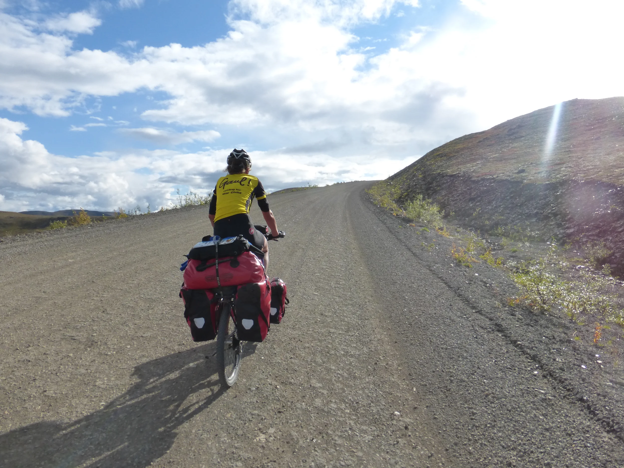 I met a dutch cyclist: Babette, for the rest of the day I tried keeping up to her. Babbete decided to camp at the border but I continued. and Yes, this hill is as steep as it looks.