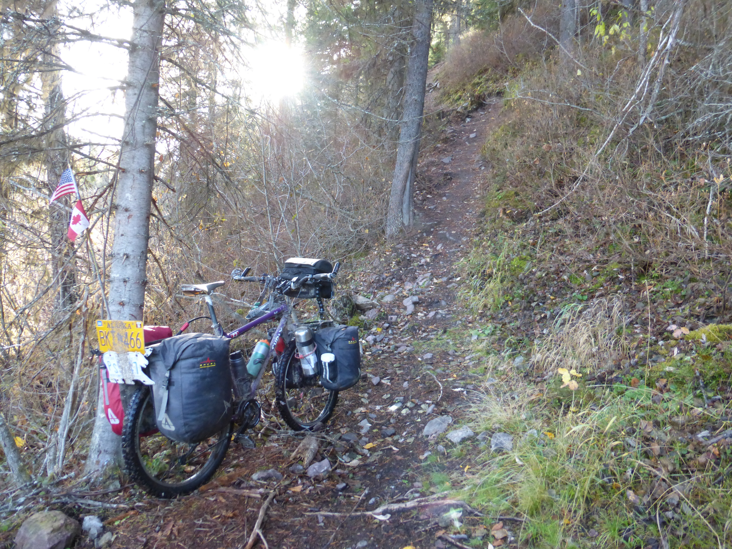 Much steeper than it looks. Had to walk up twice: once with the bags and once with the bike. (click to see full size)