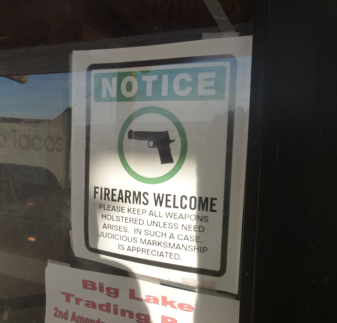Meanwhile the local convinience store had this sign...