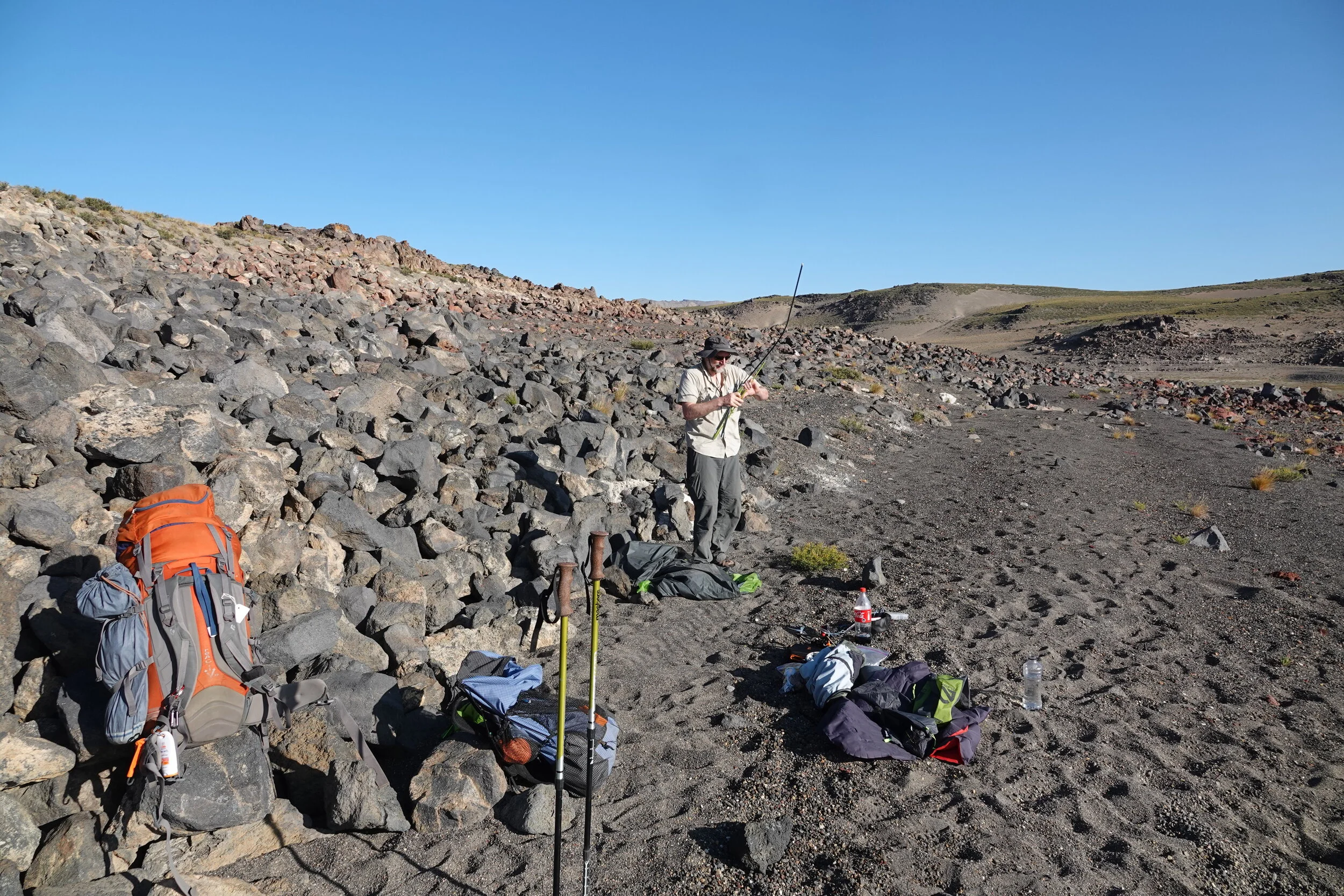 Matt is letting me borrow his hiking poles