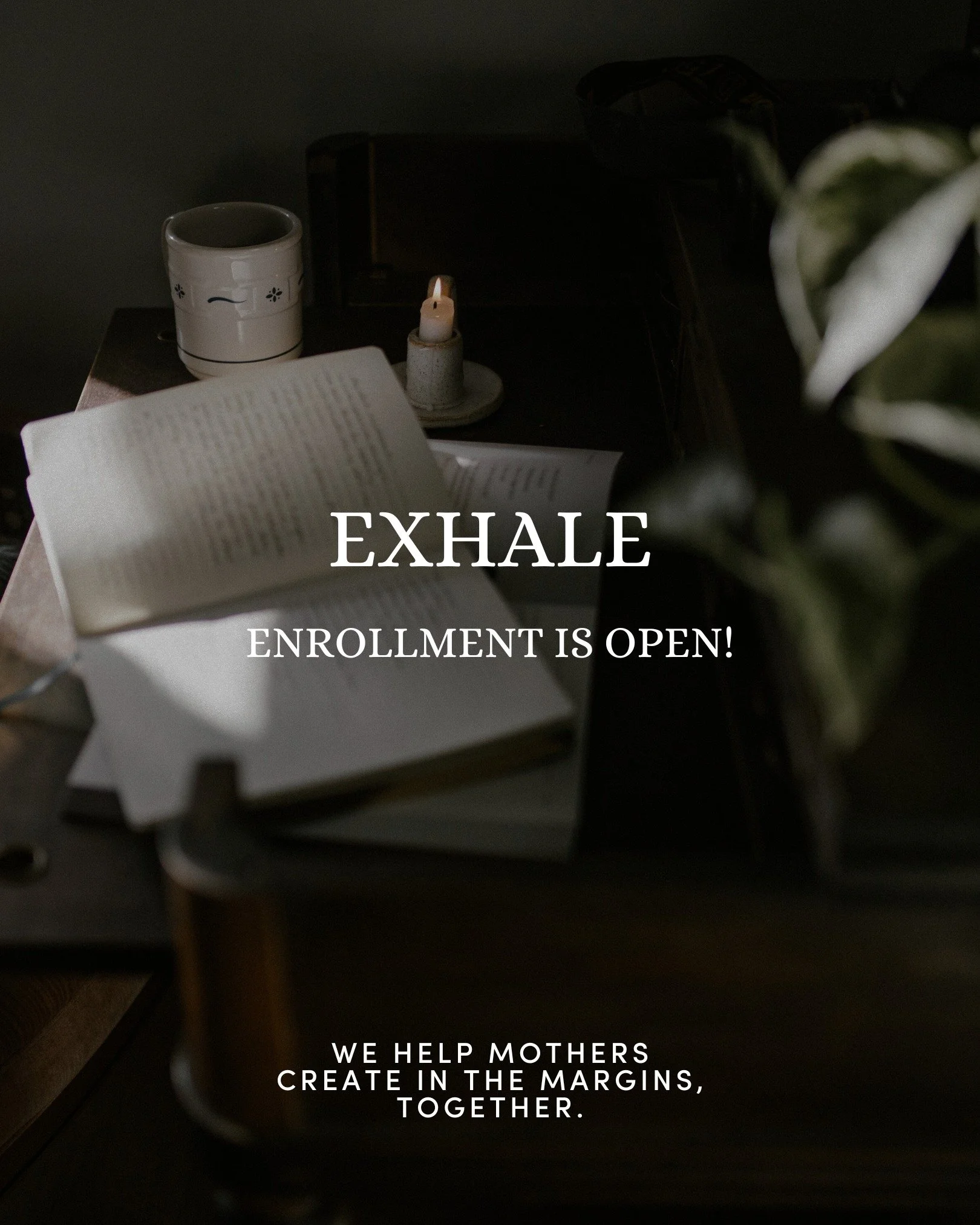 Exhale enrollment is happening now!🎉 ​​​​​​​​
​​​​​​​​
We believe motherhood and art can coexist. That&rsquo;s why we created Exhale&mdash;an online community of writers, makers, dreamers, and storytellers. We believe in community over competition, 