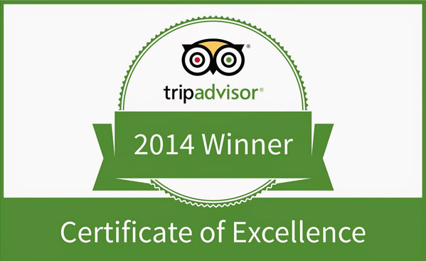 TRIPADVISOR CERTIFICATE OF EXCELLENCE AWARD 2014 MARIO'S PLACE.jpg