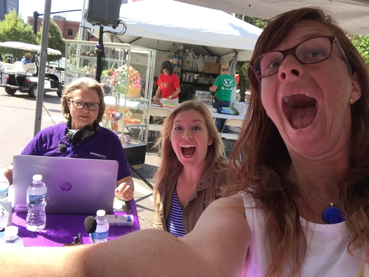 Being on the radio is everyday for Anne Fisher....but to me & Jesse Jones from Wild Goose Creative, we were stoked!! Fun fact about this photo is that we were on a break but basically live on the air. They don't really recommend doing this. 