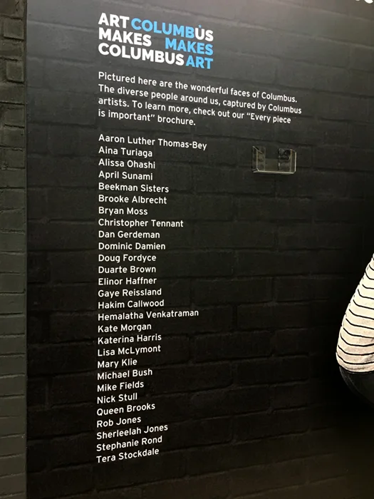 The list of AMAZING artists that were chosen to represent the Columbus community.
