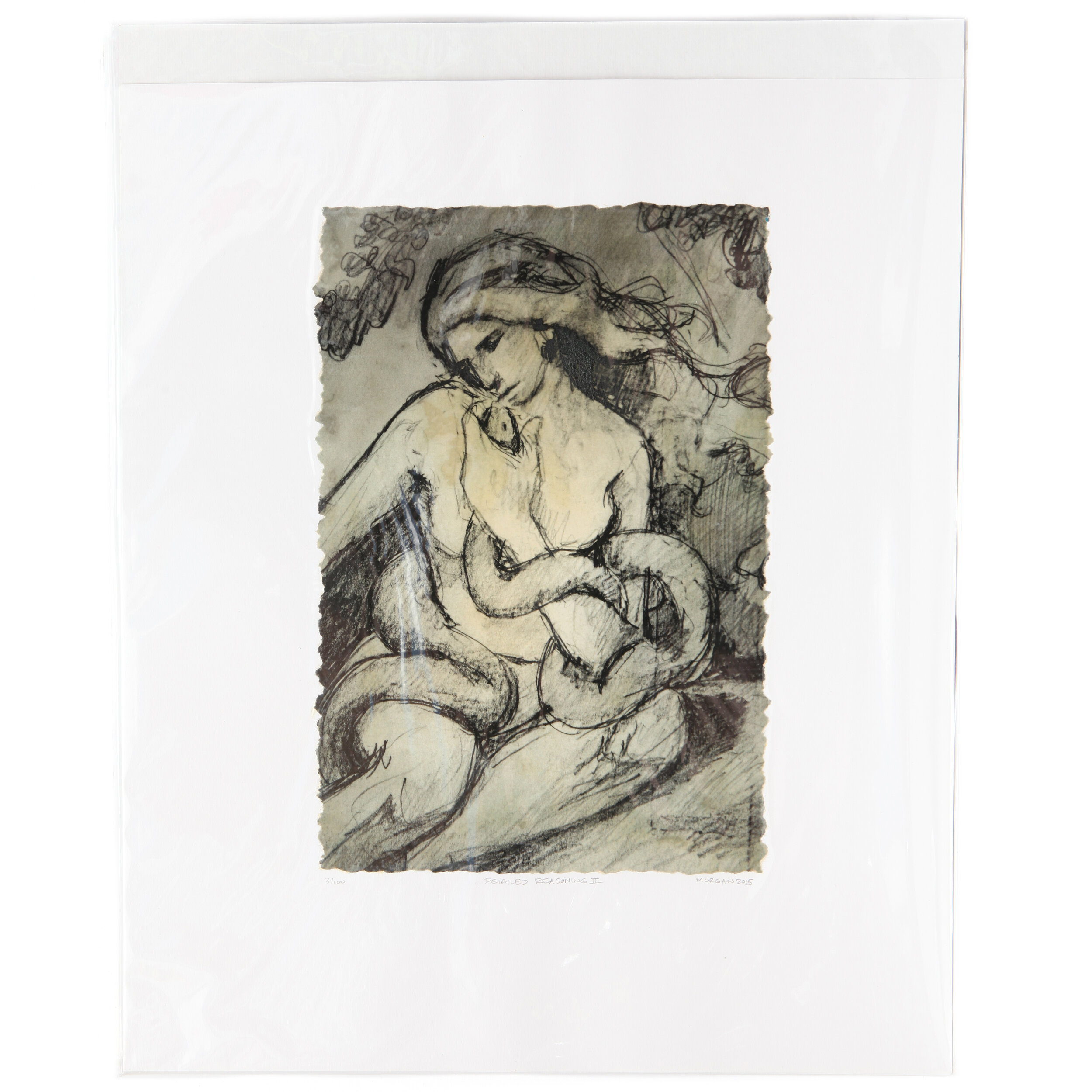 Kate Morgan art female artist original hand layered mixed media mono print drawing painting printmaking assemblage signed numbered "Age of Reason"