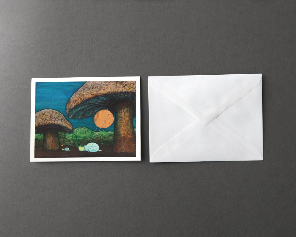 Small Blank Cards With Kraft or White Envelopes Winter Animal
