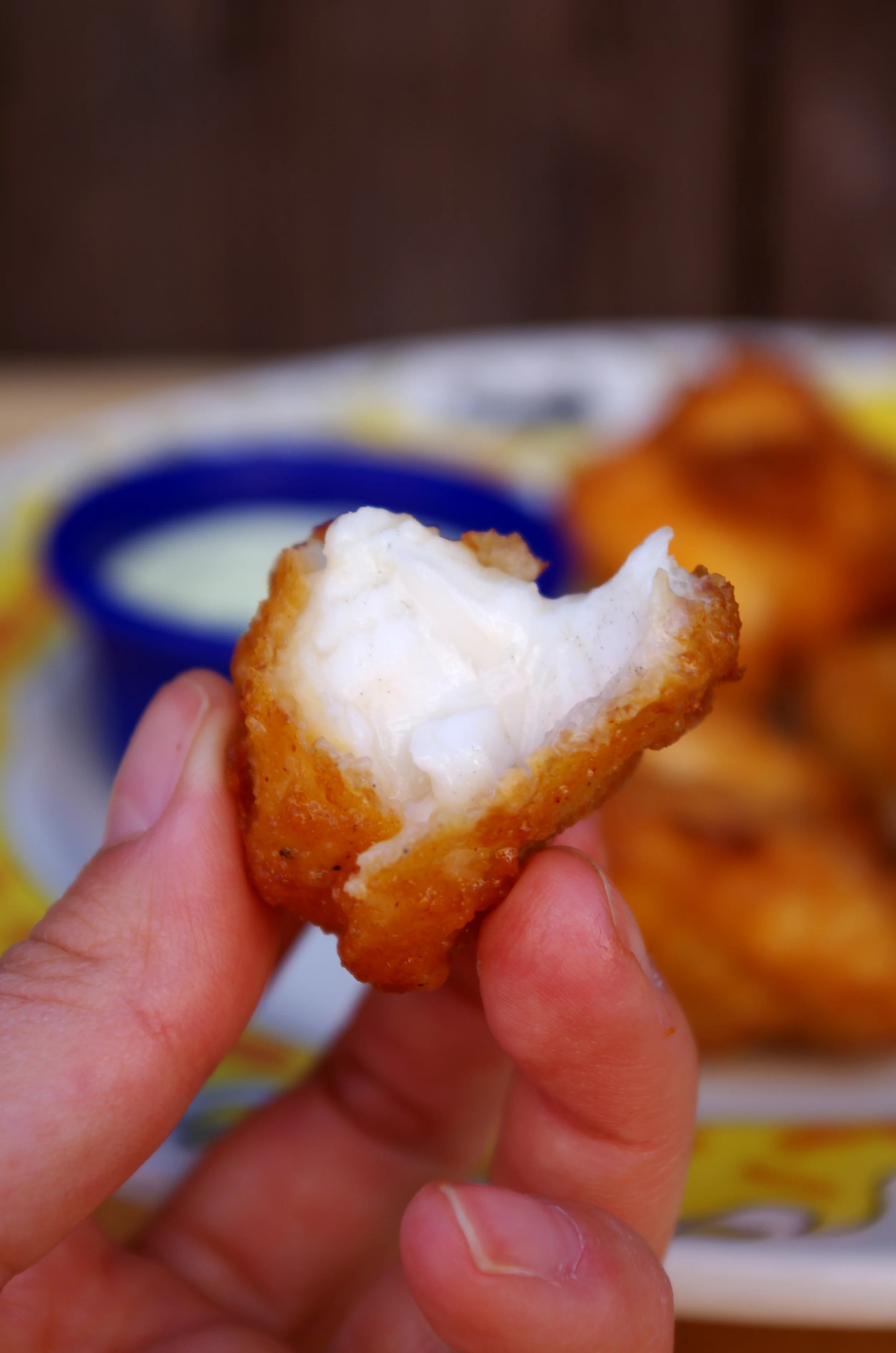 Fried catfish with tartar sauce.