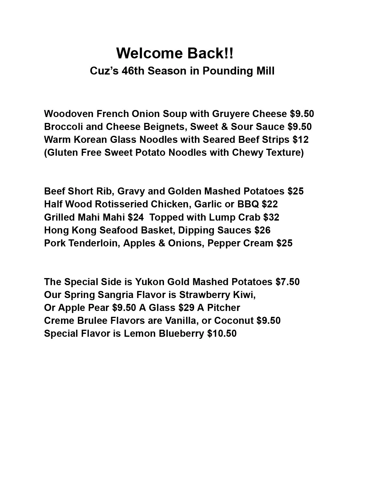 Menu — Cuz's Uptown Barbeque