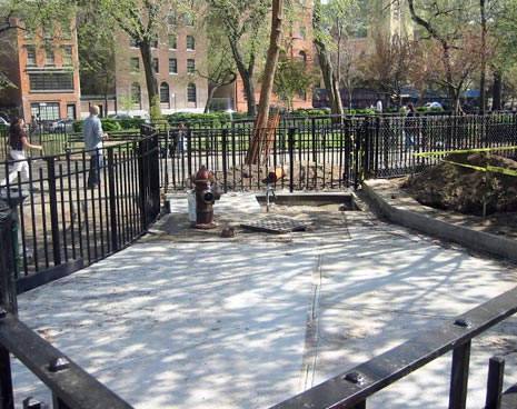 The bath and fountain area has been expanded