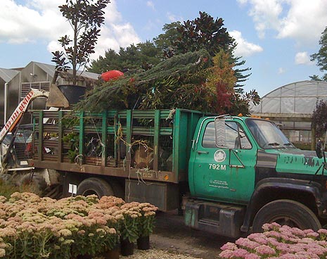 The truck full of plants from Bissett nursery donated by the family and friends of Lindsay Ashe