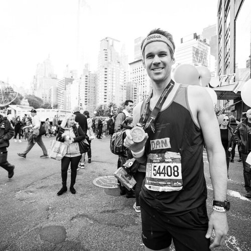 Dan after the 2015 NYC marathon in Central Park