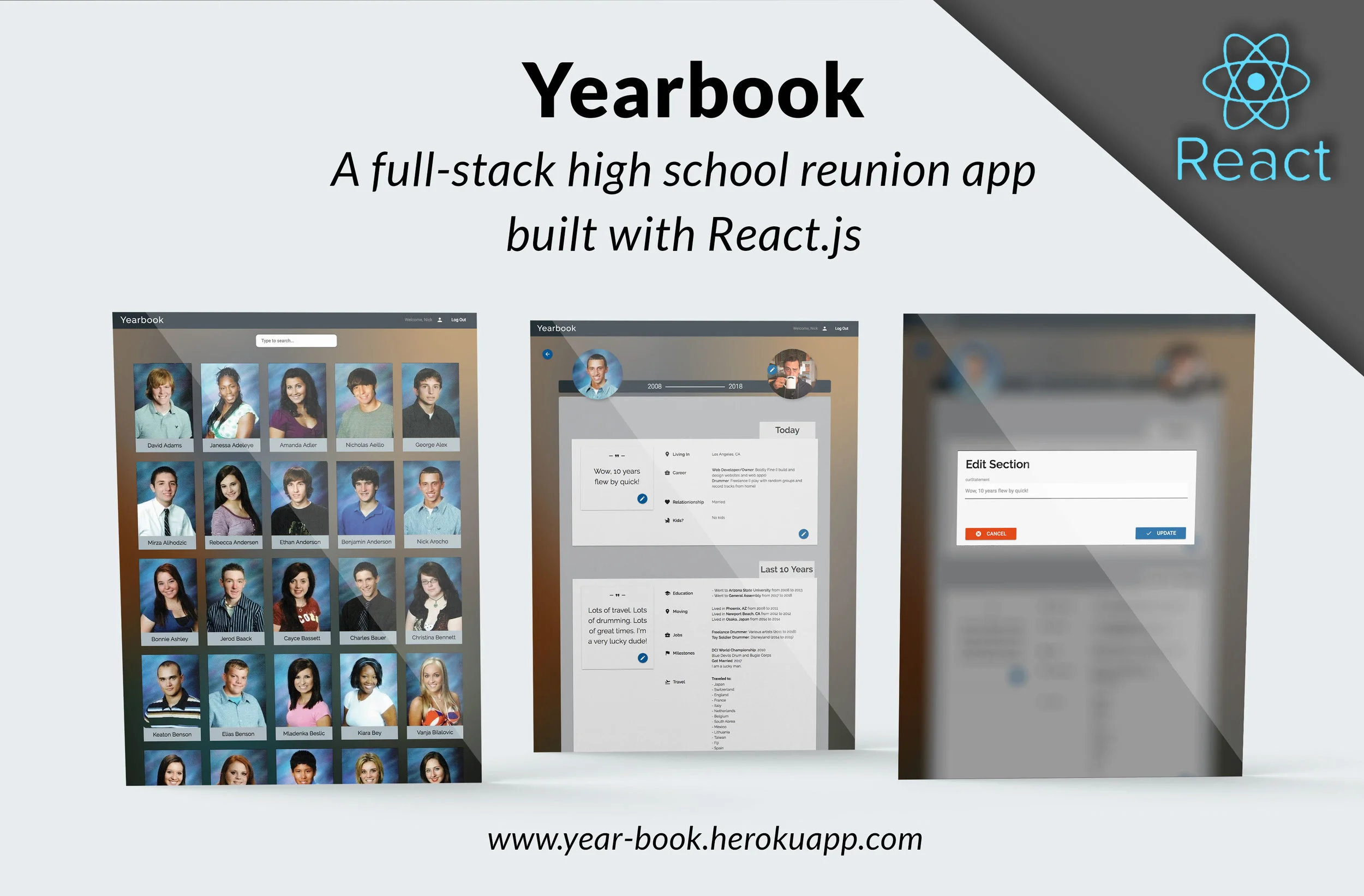 Yearbook: My General Assembly (WDI) capstone project