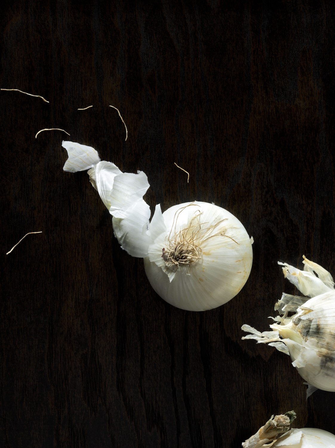 White onions, undone.