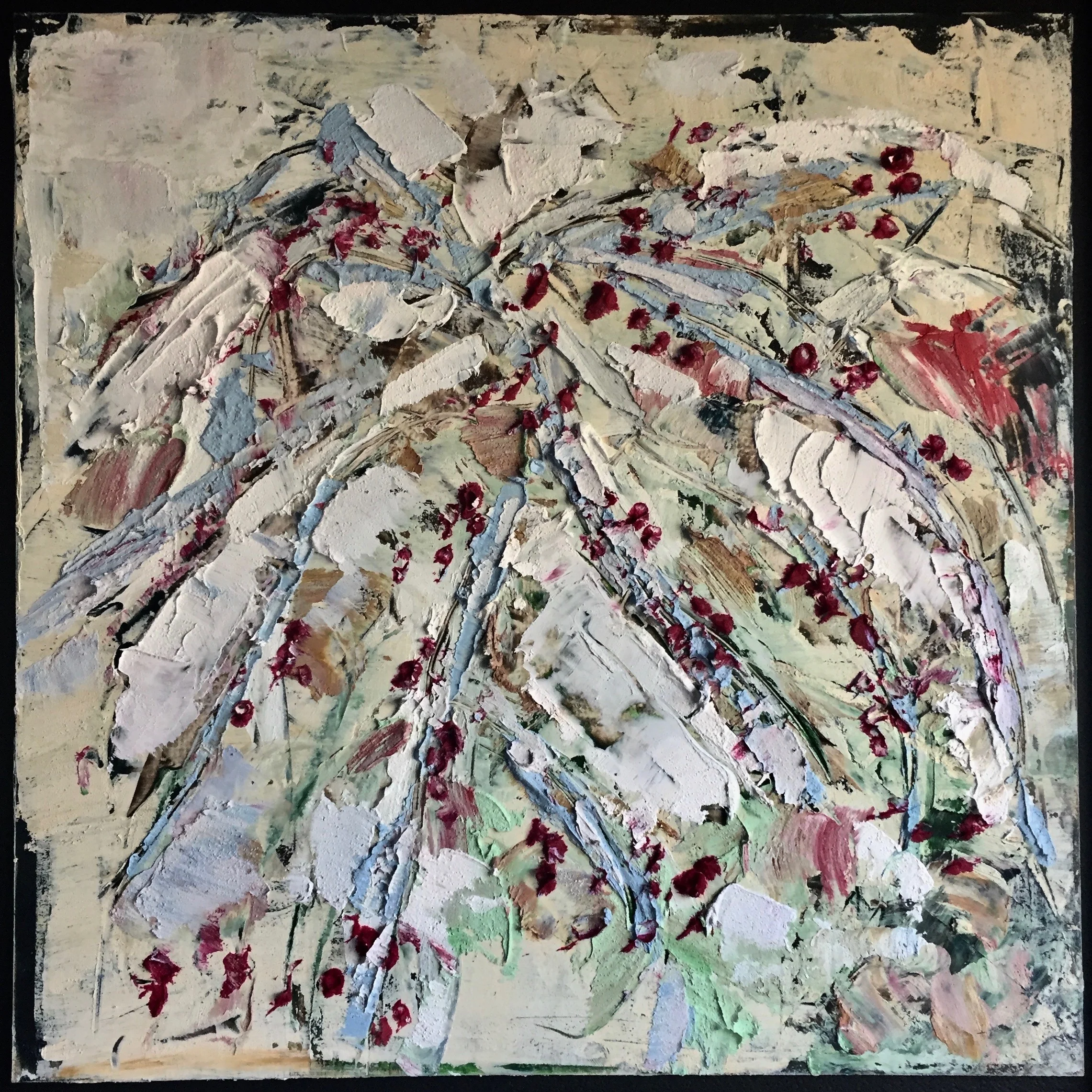 mountain ash; oil / cold wax medium on panel (12x12)