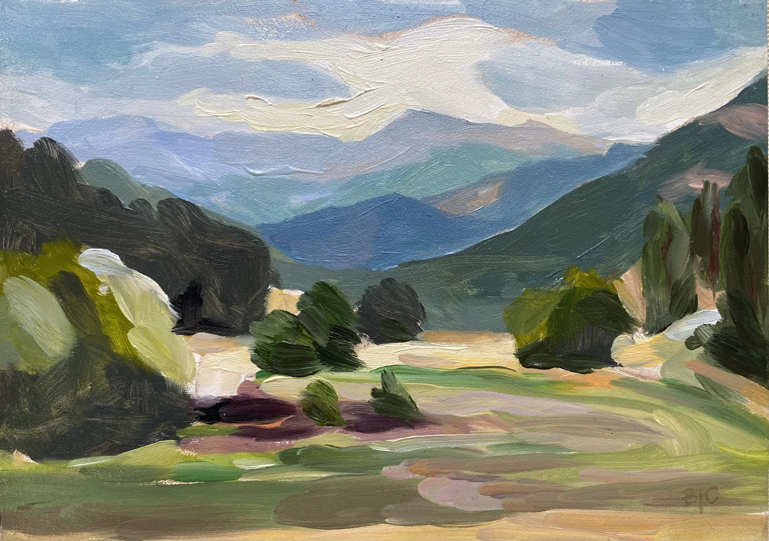  Upper Bear Creek, Oil on panel, 5” x 7” SOLD 