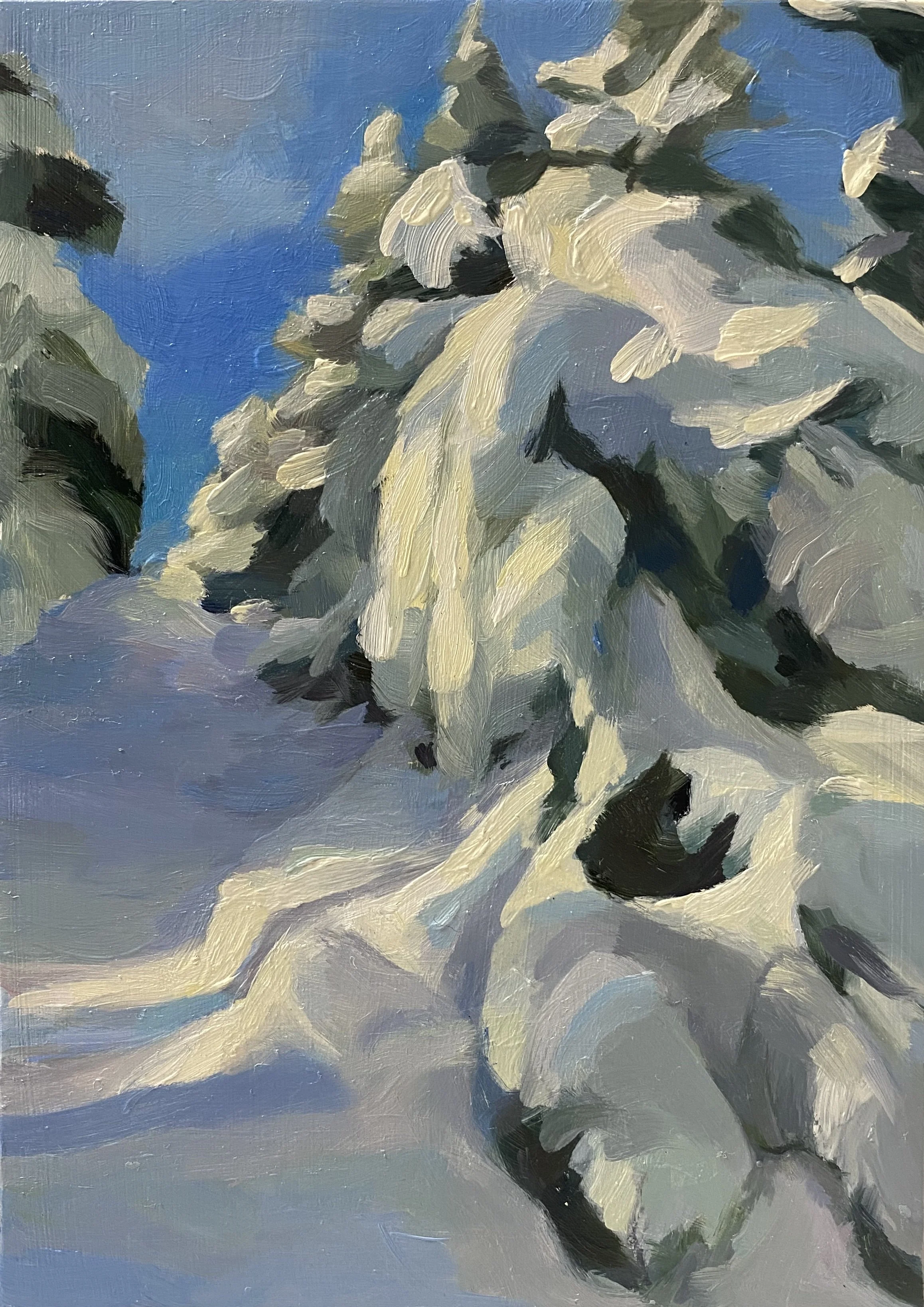  Pow Pow, Oil on panel, 7 × 5” 